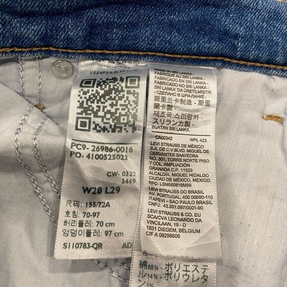 Levi’s High Waisted Mom Jean 
Blue Distressed Denim Jeans 28 - Picture 7 of 9